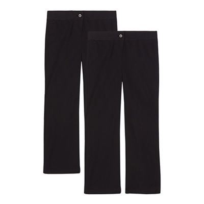 Debenhams Pack of two girls' black generous fit school trousers